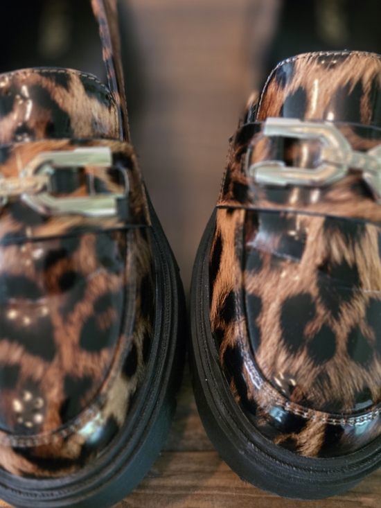 Aldo Leopard Print Patent Loafers in Brown and Black main image 4